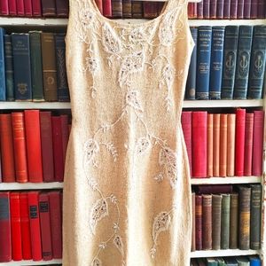 Vintage 1960s Beaded Knit Cocktail Dress